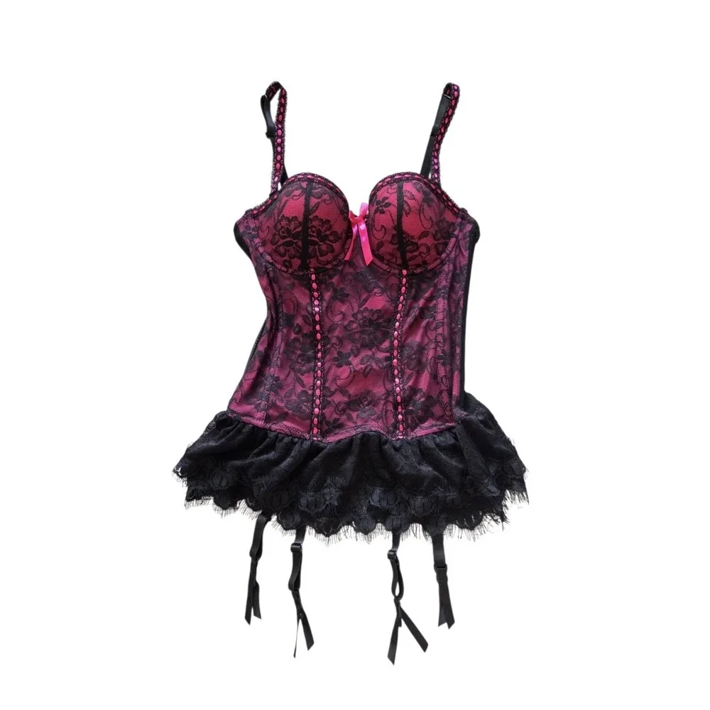 Baci Lingerie Bustier Corset Top S Lace Whimsigoth Sexy Burlesque Romantic NEW